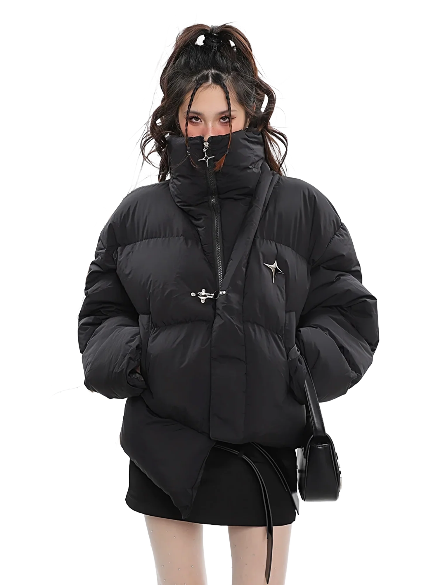 'Stella' Asymmetric Puffer Jacket